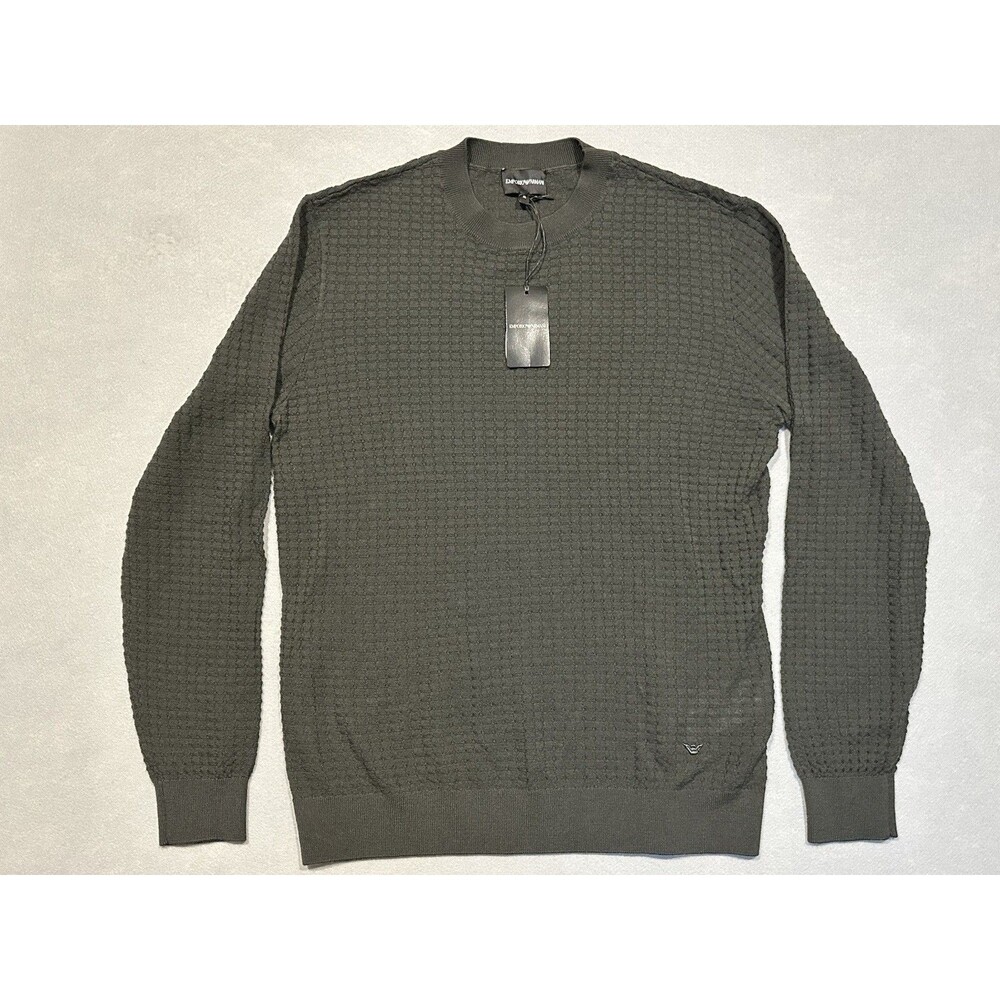 Emporio Armani Textured Pullover Sweater Men’s Size XL Green/Gray NWT